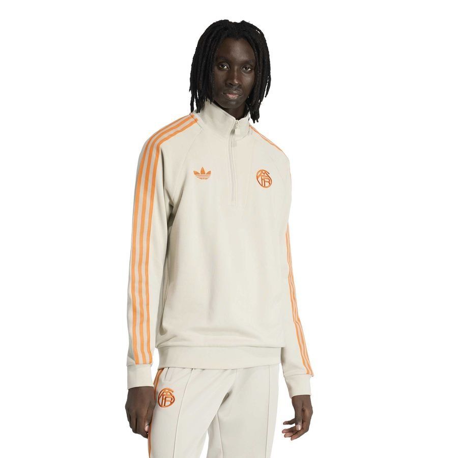 Bayern München Track Top OG Half Zip - Wonder Alumina/White/Orange - Men's-SoccerKits Hub | Buy Soccer Jerseys Online